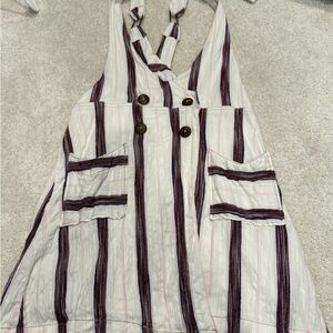 Free People Striped Dress in Cream and Black